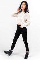 Francesca's Odette Distressed Jeans - Black