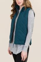 Mi Ami Amabella Quilted Side Zip Puffer Vest - Peacock