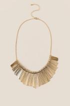 Francesca's Taye Fringe Sunburst Necklace - Gold
