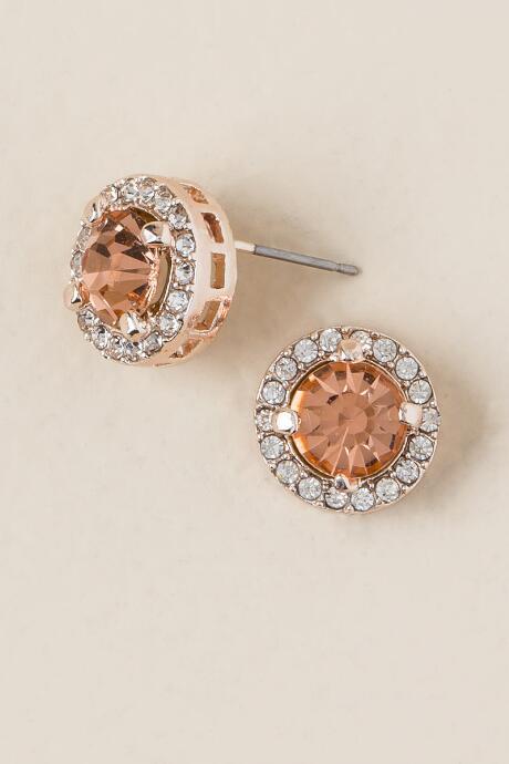 Francesca Inchess Raine Crystal Halo Studs - Crisp Champagne