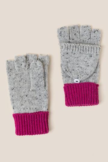 Francesca Inchess Melody Speckled Flip Top Gloves - Berry