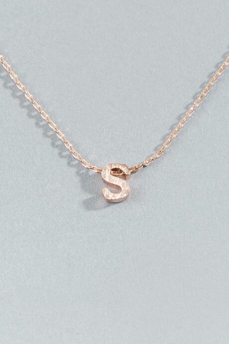 Francesca Inchess S Initial Block Pendant - Rose/gold