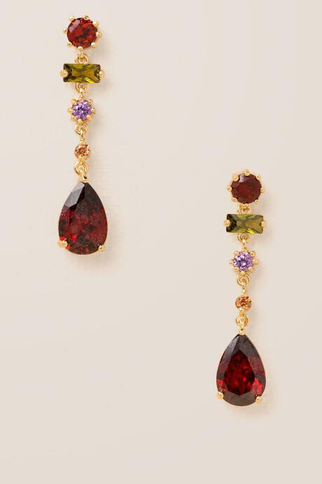 Francesca's Morgana Crystal Drop Earrings - Multi