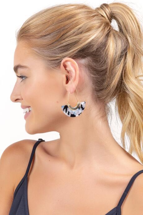 Francesca's Mereba Half Moon Tortoise Earrings - Tortoise