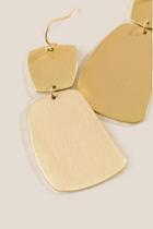 Francesca's Annie Brushed Metal Statement Drop Earrings - Gold