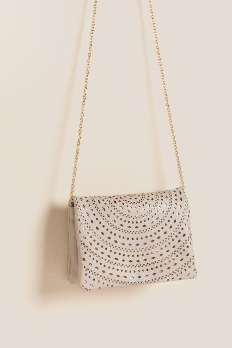 Francesca's Brielle Perforated Crossbody - Light Gray