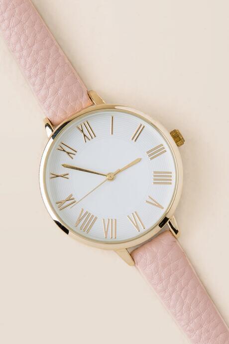 Francesca's Whitney Roman Numeral Watch - Blush