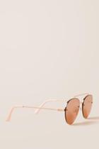 Francesca's Loran Aviator Sunglasses In Rose Gold - Rose/gold