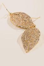 Francesca's Brenda Pave Leaf Earrings - Crystal