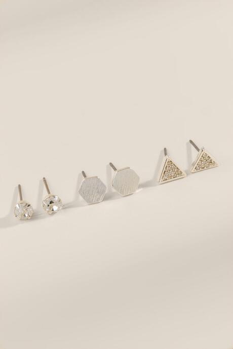 Francesca's Miranda Earring Stud Set - Silver