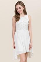 Francesca's Palmer Lace Open Back Dress - White