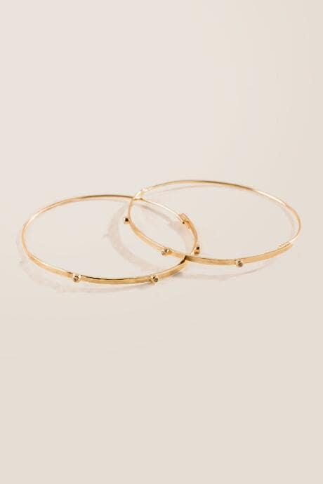 Francesca's Savannah Inset Crystal Hoops - Gold