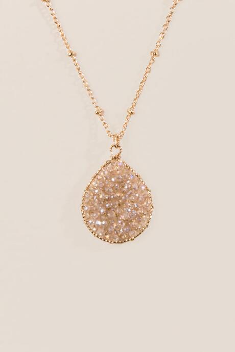 Francesca Inchess Kaydence Beaded Pendant In Champagne - Crisp Champagne