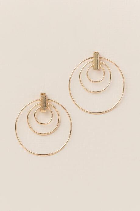 Francesca's Hallie Orbital Circle Hoops - Gold