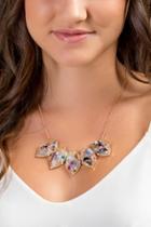 Francesca's Hattie Marbled Resin Necklace - Multi