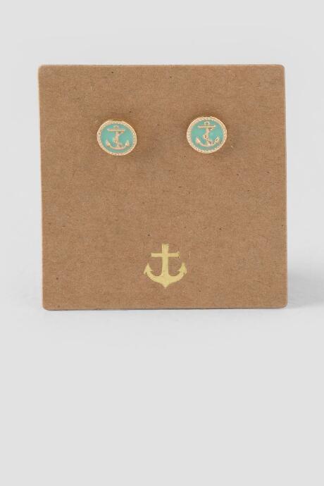 Francesca's Emmanuel Anchor Studs - Mint