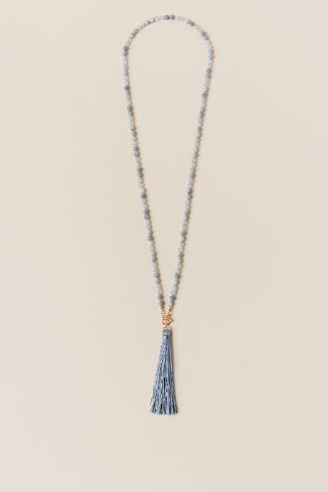 Francesca's Reily Semi Precious Tassel Necklace - Periwinkle