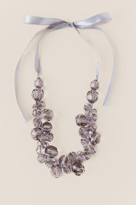 Francesca Inchess Arielle Beaded Statement Necklace - Gray