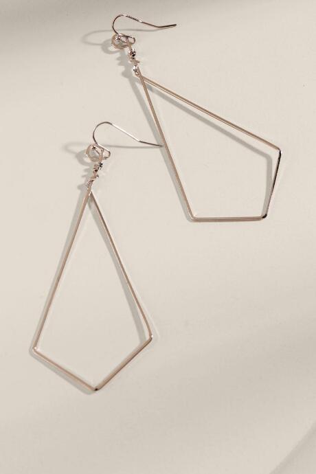 Francesca's Eva Long Diamond Drop Earrings - Gold