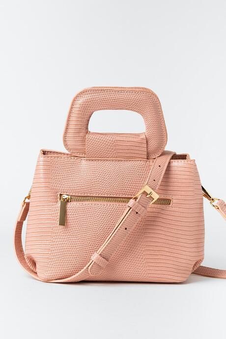 Francesca's Devi Square Handle Crossbody - Blush