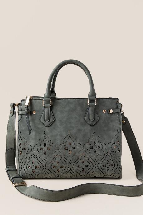 Francesca's Kali Distressed Satchel - Olive