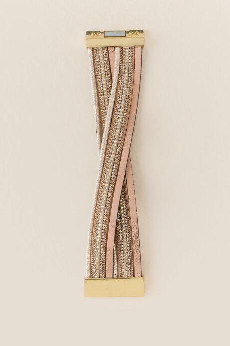 Francesca's Mila Metallic Magnetic Wrap Bracelet - Pale Pink