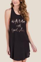 Francesca's Tides And Vibes Swim Cover-up - Black