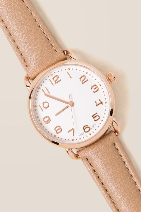 Francesca's Carmen Classic Watch - Taupe