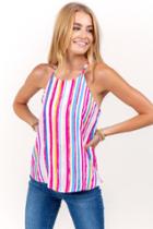 Francesca's Saige Racerback Tank Top - Fuchsia