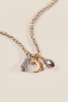 Francesca's Luna Delicate Charm Necklace - Gray