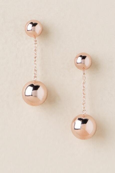 Francesca's Rinley Ball Drop Earring In Rose Gold - Rose/gold