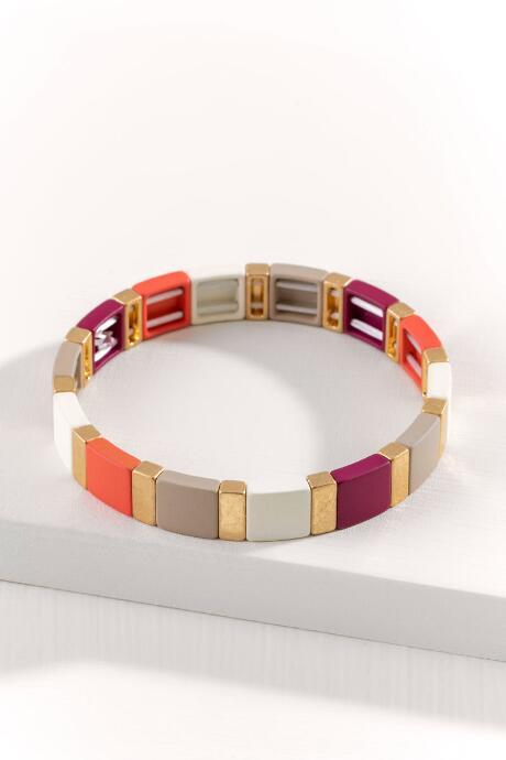 Francesca's Julia Mod Colorblock Stretch Bracelet - Multi