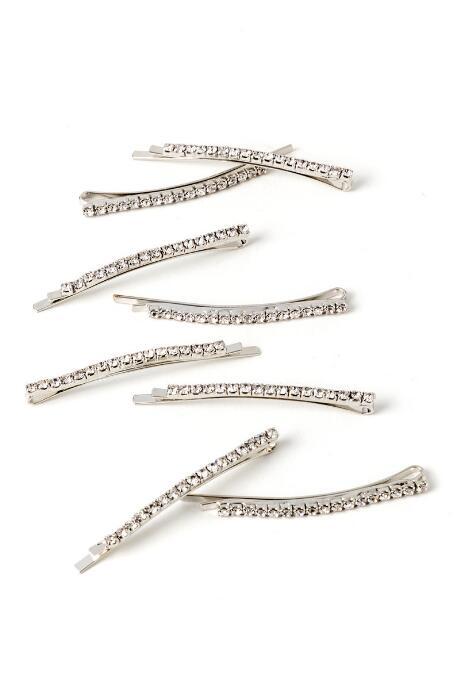 Francesca Inchess Randi Rhinestone Bobby Pin - Silver