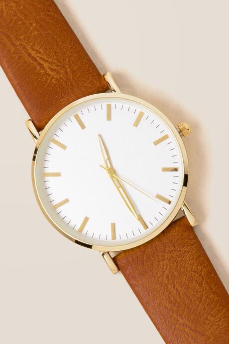 Francesca's Austin Classic Dial Watch - Brown