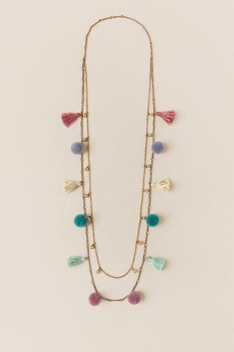 Francesca's Catalina Scattered Poms Necklace - Multi
