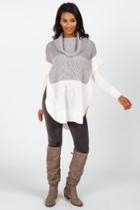 Francesca's Ella Ombre Poncho - Light Gray