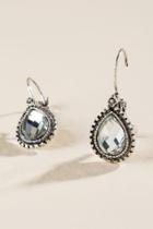 Francesca's Stacie Faceted Glass Stone Drop Earrings - Silver