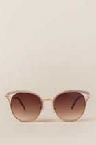 Francescas Keva Winged Sunglasses - Nude