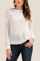 Francesca's Estelle Space Dyed Wrap Back Sweater - Ivory