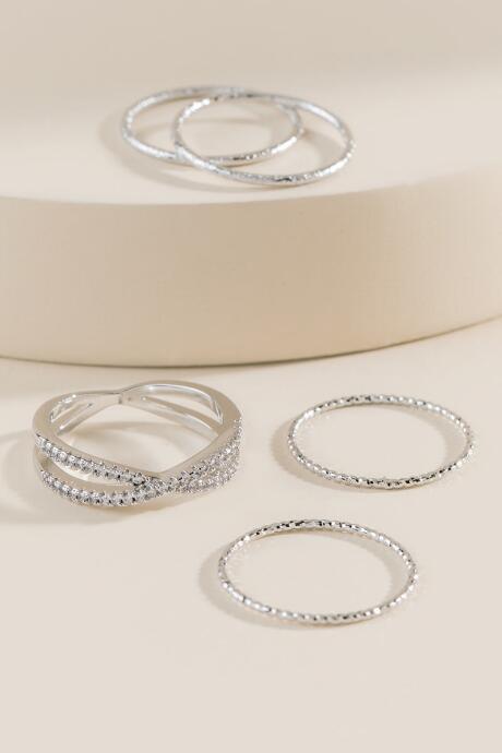 Francesca's Carrie Silver Ring Set - Silver