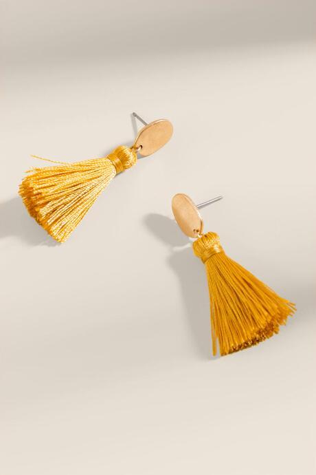 Francesca's Tanya Linear Thread Tassels In Yellow - Marigold