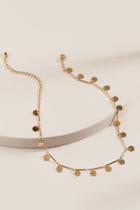 Francesca's Delicate Coin Drop Necklace - Gold