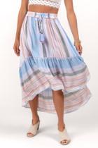 Francesca's Bradlee Striped Hi-lo Skirt - Blue