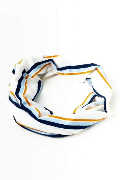 Francesca's Ana Marigold And Lt Blue Stripe Softwrap - White