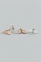 Francesca's Delicate Earring Stud Set - Crystal