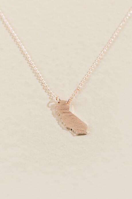 Francesca's California State Necklace In Rose Gold - Rose/gold