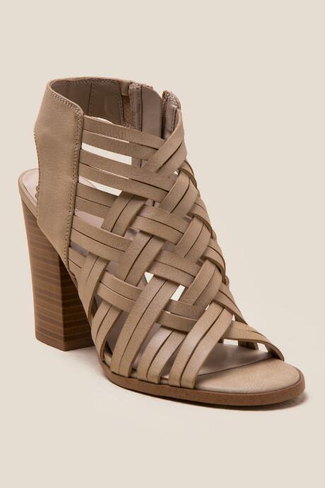 Fergalicious Vibe Woven Block Heel - Nude