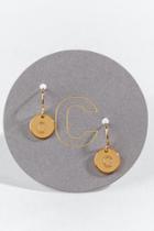 Francesca's C Circle Drop Earrings - Gold
