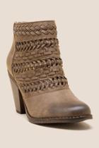 Fergalicious Wanderer Distressed Woven Ankle Boot - Olive