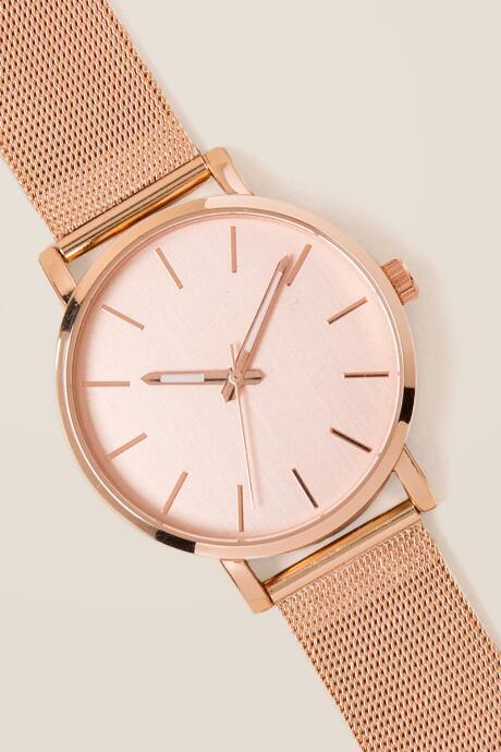 Francesca's Isabel Mesh Band Watch - Rose/gold